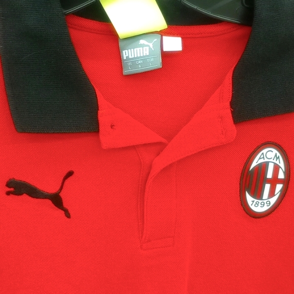 PUMA AC Milan 1899 Red Polo Shirt Size L EUC - Picture 1 of 8
